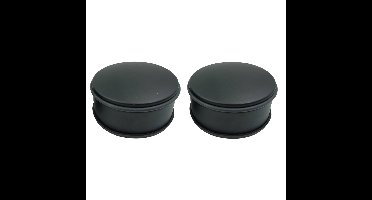 Deurstopper/deurbuffer voor binnendeuren - 4x - mat zwart - rond - 1,2 kg - 12 x 6 cm - met rubberen