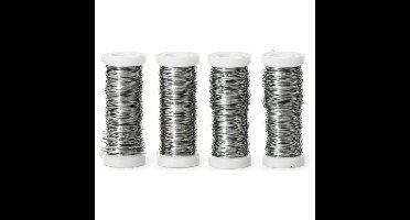 Dijk Natural Collections Binddraad - 4x rolletjes - zilver - 30 m x 0,3 mm