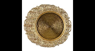 Diner/kerstdiner onderborden - 6x st - goud - D32,5 x H2 cm - gerecycled plastic - rond
