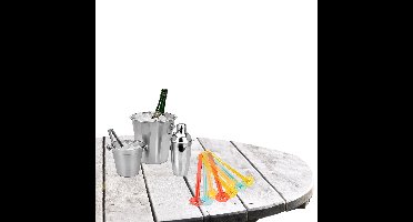 Excellent Houseware Barset - ijsblokjes houder - koelemmer - cocktailshaker 500 ml