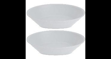 Excellent Houseware Bordjes - 8x stuks - D18 cm - wit - onbreekbaar