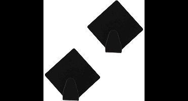 Excellent houseware - Zelfklevende ophang haakjes - zwart - 8x stuks - rvs