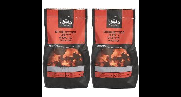 Fancy Flames Barbecue/BBQ Briketten - 2x - 3 kilo - 100% natuurlijk - geschikt voor BBQ