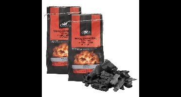 Fancy Flames Barbecue/bbq Houtskool - 2x - 3 kilo - 100% natuurlijk - geschikt voor BBQ