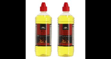 Fancy Flames Vuurgel/brandgel - 2x - 1 liter - gelhaarden/vuurpotten - binnen en buiten