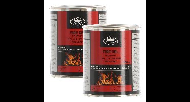 Fancy Flames Vuurgel/brandgel - 2x - 500 ml - gelhaarden/vuurpotten - binnen en buiten