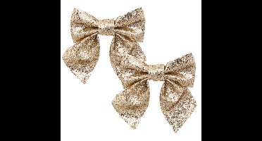Feeric christmas kerststrikken - 2x - goud - 16 cm