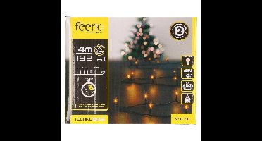 Feest lichtsnoer - warm wit - 14 meter - 192 led lampjes - zwart snoer - op batterijen