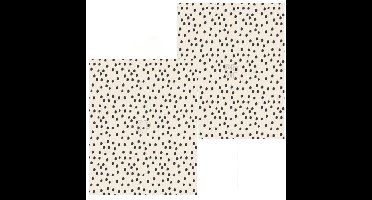 Fleece dekens/plaids - 2x - beige met stippen - 130 x 170 cm