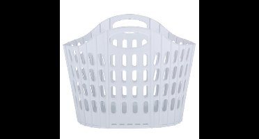 Flexibele wasmand - wit - 25 liter - kunststof - 49 x 35 x 38 cm - opbergen