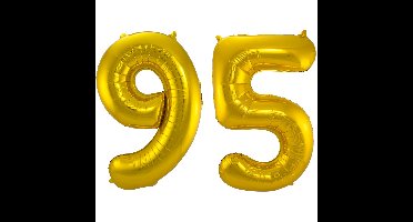 Folat Folie ballonnen - 95 jaar cijfer - goud - 86 cm - leeftijd feestartikelen - versiering
