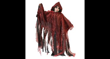 Funny Fashion Halloween verkleed cape/gewaad met kap - Spook/geest - Rood - Voor kinderen