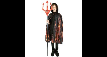 Funny Fashion Halloween verkleed cape met kap - vlammen print - Carnaval kostuum/kleding