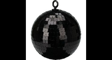 Grote discobal kerstbal /spiegel kerstbal- 1x -zwart -15cm -kunststof