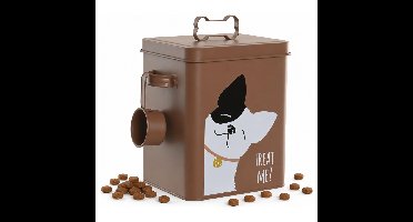 Hondenvoedsel Bewaarblik / voorraadblik - terracotta - Hondensnoepjes / Hondenbrokken - 5,7 liter