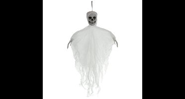 Horror/halloween decoratie skelet/geraamte pop - wit - geest/spook - hangend - 70 cm