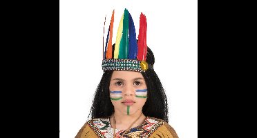 Indiaan verkleed hoofdtooi/hoofdband met veren - voor kinderen