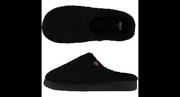 Instapper slippers/pantoffels Teddy wol - zwart - maat 43-44 - Volwassenen