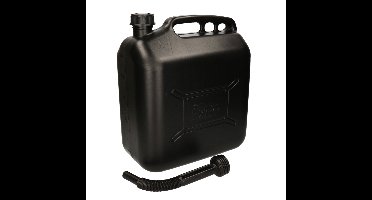 Jerrycan / benzinetank - brandstof - 20 liter - zwart - met trechter