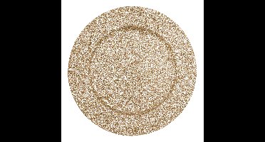 Kaarsenbord/onderbord - goud - glitter - kunststof - D33 x H1,6 cm- rond