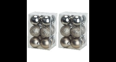 Kerstballen - 36x - champagne - 6 cm - kunststof - onbreekbaar - kerstversiering