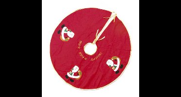 Kerstboomrok - rood met kerstmannen - D90 cm - polyester - kerstboom kleed