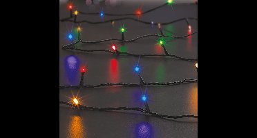 Kerstverlichting - 2x - gekleurd - 20 meter - 200 led lampjes - zwart snoer - solar