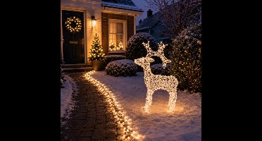 Kerstverlichting figuur - rendier - 3D - H87 cm - 100 led lampjes?- buiten