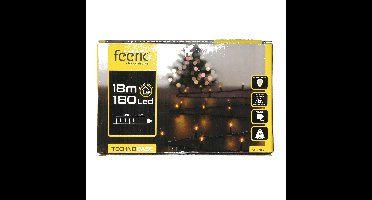 Kerstverlichting lichtsnoer - 180 led lampjes - warm wit - 18 meter -?groen snoer