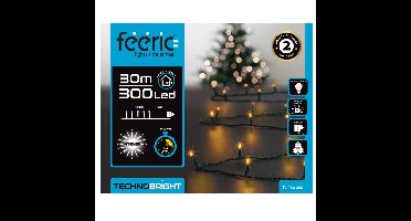 Kerstverlichting - warm wit - 30 meter - 300 led lampjes - groen snoer - 8 functies