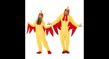 Kip/haan kostuum onesie - geel - voor volwassenen - jumpsuit - dierenpak