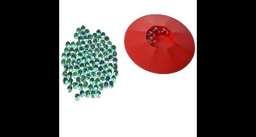 Knikkerpot met 95 knikkers - speelgoed set - kunststof ern glas - knikkeren