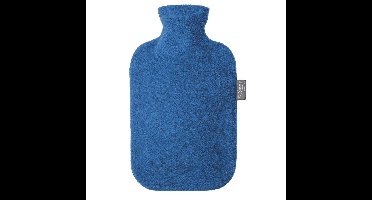 Kruik met fleecehoes - blauw - 2 liter - kunststof - warmwaterkruik - waterkruik