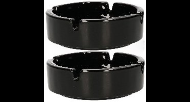 Luminarc Asbak - 4x - D11 cm - zwart - keramiek
