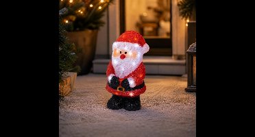 Lumineo Kerstverlichting figuur - kerstman - 19 x 20 x 38 cm - acryl - buiten - verlichte figuren