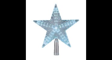 Lumineo Lichtgevende kerstboom piek - ster vorm - 23 cm - helder wit - knipper functie