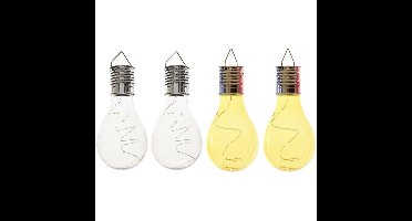 Lumineo Solar tuin feestlampjes - 4x - LED - 2 x 2 kleuren - lampen - 14 cm