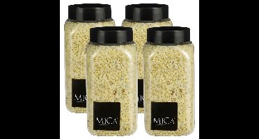 Mica Decorations decoratie stenen/granulaat - 4x - 650ml - geel - hobby steentjes