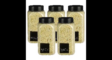 Mica Decorations decoratie stenen/granulaat - 5x - 650ml - geel - hobby steentjes