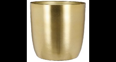 Mica Decorations Plantenpot - metaal - goud - D24 x H23 cm - bloempot
