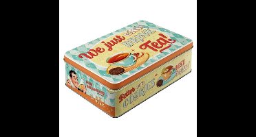 Nostalgic Art?Bewaarblik/koektrommel - Tea & Cookies Together - Metaal?- 23 x 16 x 7 cm - 2,5 liter