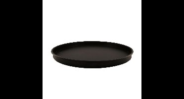 Onderbord/kaarsenbord - decoratie dienblad - metaal - zwart - 57 x 4 cm - rond