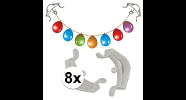 Ophangsysteem klemmen - 8x stuks - voor slingers/ballonnen - Hoekklemmen