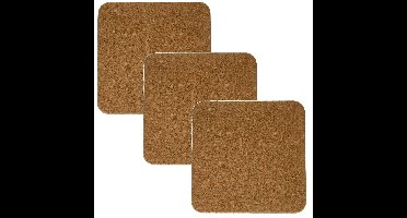 Pannenonderzetters - 6x stuks - 20 cm - kurk - vierkant - onderzetters pannen