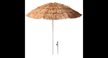 Pro Beach Strand Parasol Hawaii - D170 cm - lichtbruin - kantelbaar - incl grondpen / haring