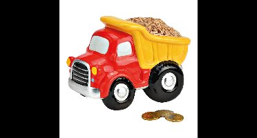 Ruhhy Kiepwagen spaarpot - rood - 16 x 11 cm - keramiek - sparen