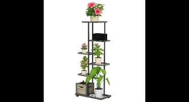 Ruhhy Planten etag?re - 106 x 41 x 22 cm - zwart - plantenstandaard - meerdere niveaus