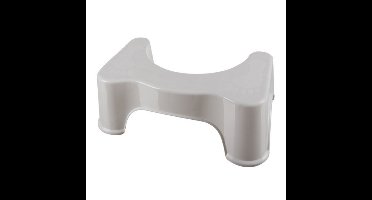 Ruhhy toilet krukje - wit - 42 x 17 x 26 cm - opstapkrukje/voetenbakje - badkamer
