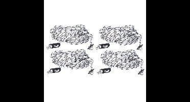 Scheerlijnen / touwen met gatspanners - 4x - zwart/wit - 4 mm x 10 meter