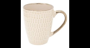 Secret de Gourmet koffie kopjes - Nature - 1x stuks - beige - 350 ml - mokken - aardewerk